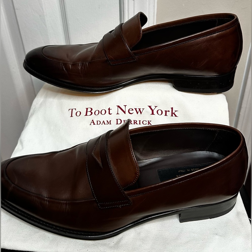 To Boot New York Adam Derrick Amarone Bordeaux Penny Loafer GUC